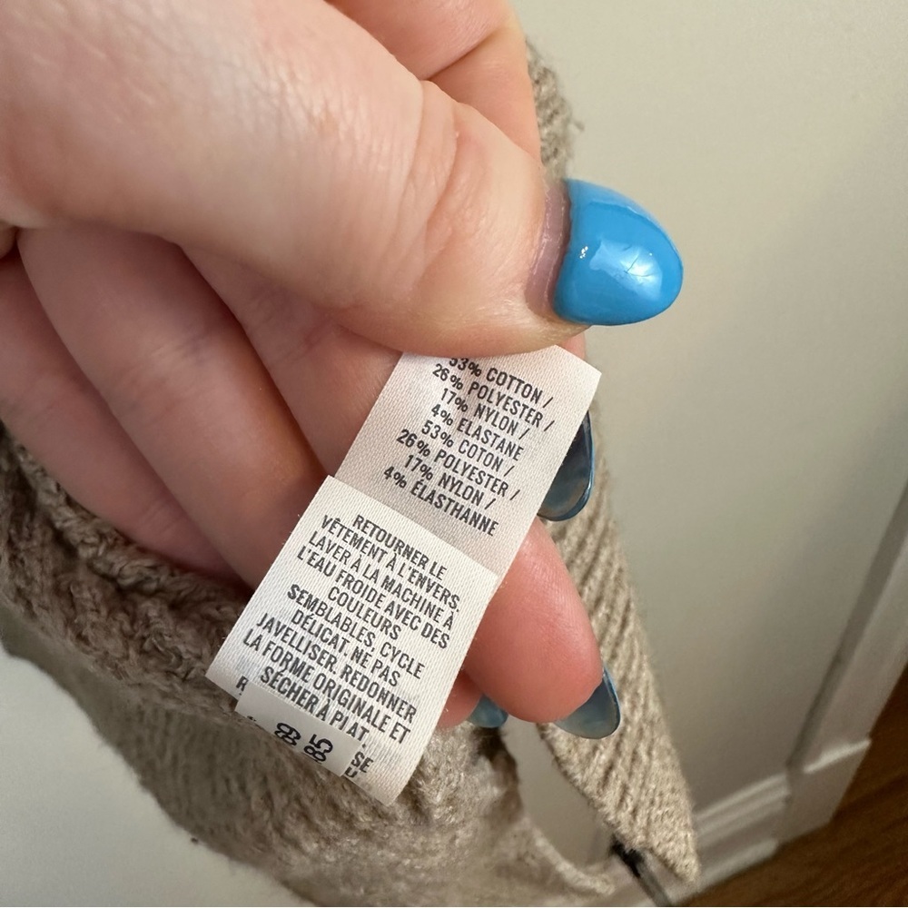 Aerie | Brown Waffle Knit Hooded Sweater Size Small - Picture 4 of 6